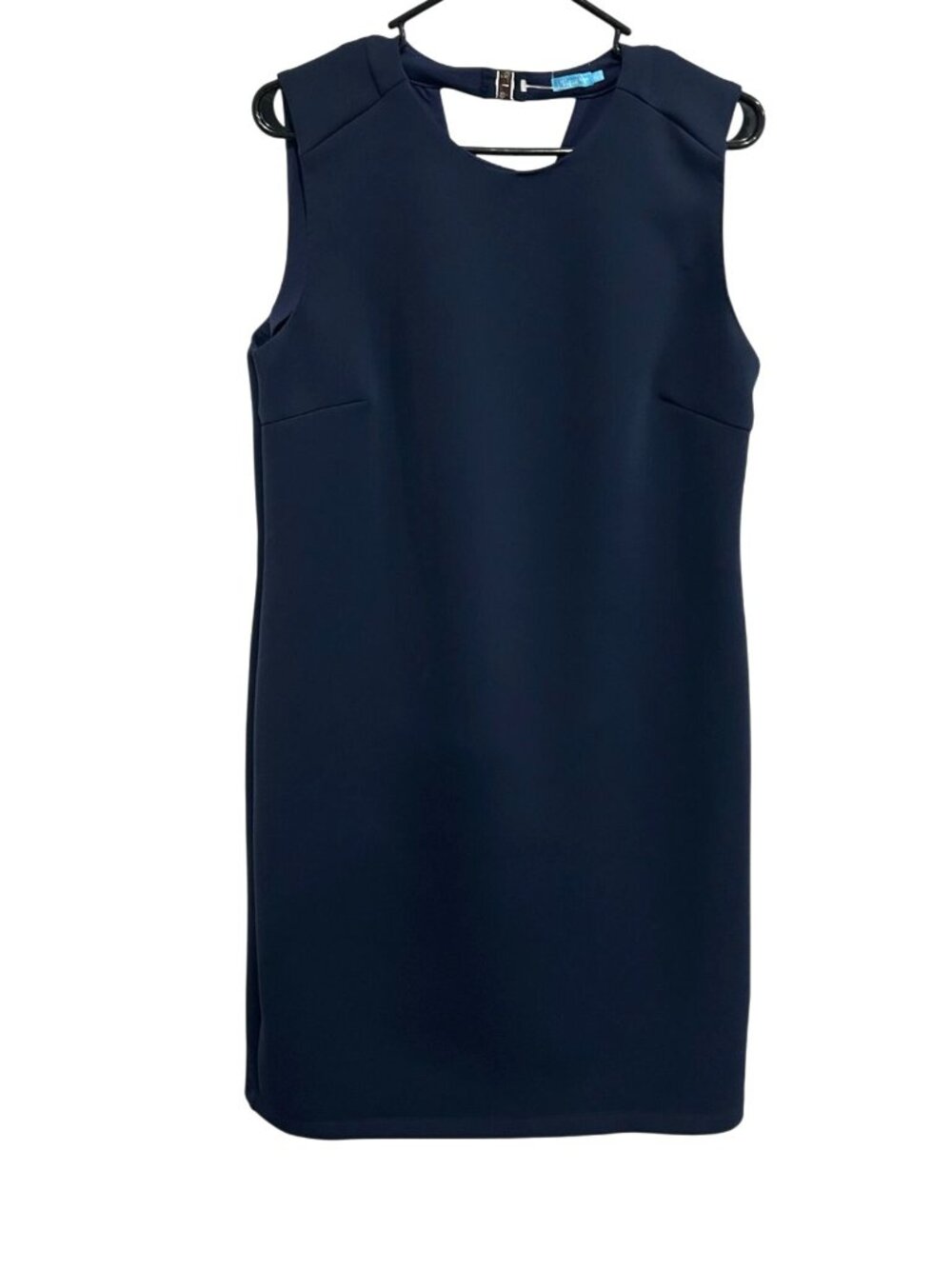 J.McLaughlin XL Navy Sleeveless Sheath Dress Back Cutout Minimalist Clean Girl